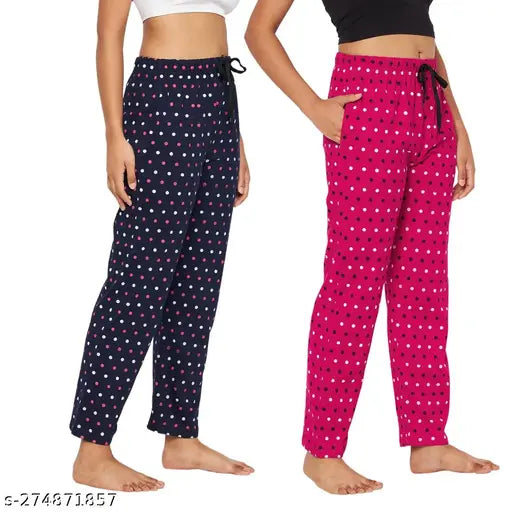 Women Ethnic Motifs Printed Cotton Lounge (Pants Pack of 2)