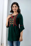 WOMENSHKURTI Casual embroidery Short Gown style top