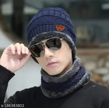 STYLISH MENS & WOMENS WOOLEN CAP WITH SCARF