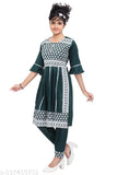 Girls Casual Kurta and Pyjama Set Green | Pack of 1