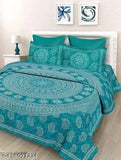 RAJASTHANI 100% JAIPURI COTTON DOUBLE BEDSHEET WITH 2 PILLOW COVER