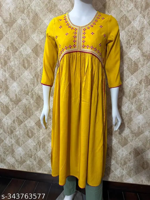 Rayon Aliya Cut Kurti