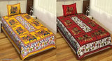 Single Bed Bedsheet Combo Pack of 2 Jaipuri Bedsheet with 2 Pillow Cover