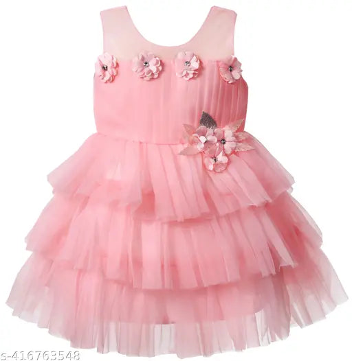 Baby Girls Net Dress Sleeveless Knee Length Party Dress