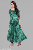 Long Dori Patched Designer Green Anarkali Full Ghera Kurti