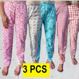 Sasta sales Ladies cotton pajama| printed Cotton pajama for women| Summer night pajama for girls| Combo of 3 pcs||