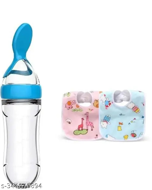 FALMGAM Baby feeding spoon silicone with 2 free waterproof bibs