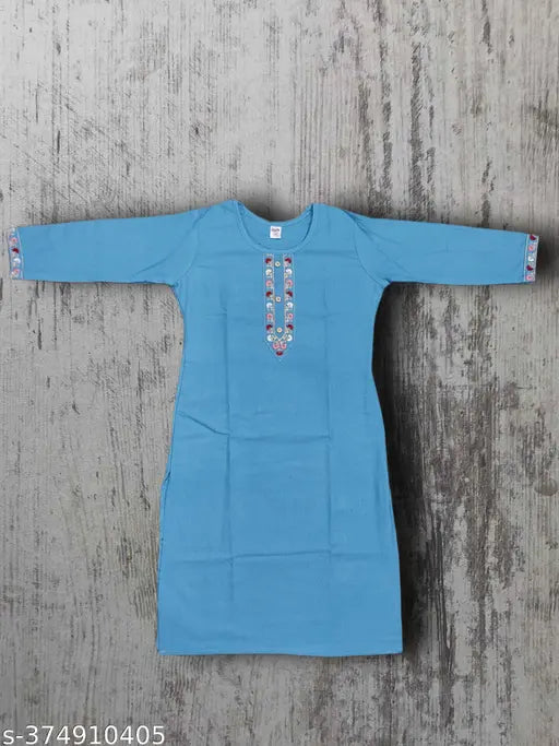 WINTER EMBROIDERY KURTI WOOLLEN | THREE QUARTER SLEEVE | GIRLS END WOMEN | GARAM KURTI