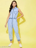 StyleStone Women's Solid Blue Jumpsuits