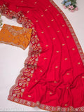 Sequinned Embroidered Cording Work Sari with Blouse