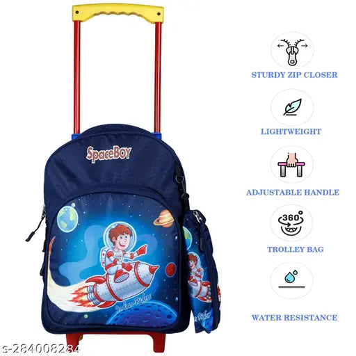 Indian Riders Space Boy School Kids Bag with pencil_box, bag- 16 Inches- Space boy blue School Bag Trolley Bag Waterproof Trolley (Blue, 20 L) Waterproof Trolley (Blue,20 L)