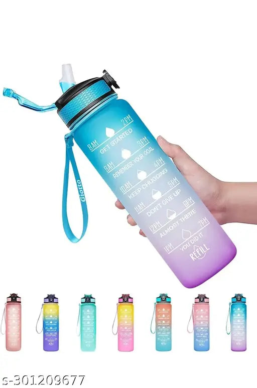 Unbreakable Water Bottle 1 L with Motivational Time Marker, Leakproof Durable BPA Free Non-Toxic Water bottle for office,Water bottle for gym