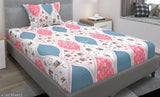 """""Single Bedsheet"""""Bedsheets with 1 Pillow Cover Soft Glace Cotton Feel Elastic Fitted Brushed Single Size""""" (72x36x8 Inches) BRAND-SHOMES