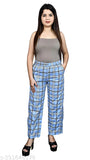 Latest Feminine Women Trouser & Pants Check Pants Check Trouser Pack of 2 Combo Black And Blue