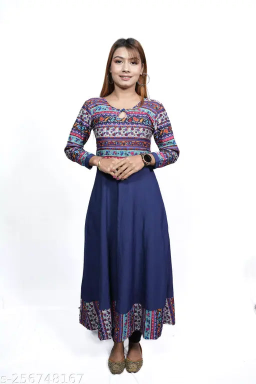 Women Crepe Printed Anarkali kurti | Women's Printed Ethnic Wear | Anarkali Kurti for Women | Traditional Indian Anarkali | Women's Fashion Kurti | Floral Print Anarkali | Stylish Anarkali Kurta | Festive Wear Kurti