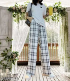 Latest Feminine Women Trouser & Pants Check Pants Check Trouser Pack of 2 Combo Black And White