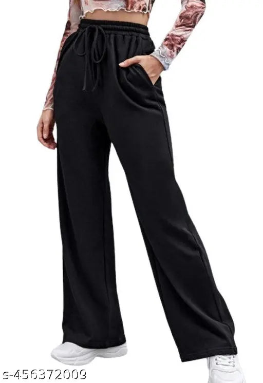 Woman regular fit Black cotton blend trouser