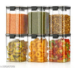 Lock & Lock Square Dal/Food/Pasta/Grocery/Namkeen/Cereal Kitchen Storage Container Set Of 8 Pic - 1100 ML