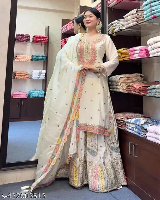 FASHION INDIA Launching New Designer Party Wear Look Fancy Top-Dupatta and Fully Stitched Sharara