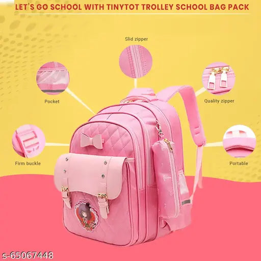 Tinytot Designer Hi Storage School Backpack School Bag for Girls (Pink) 25 L