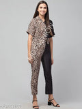 Dual Tone Animal Printed Jumpsuit