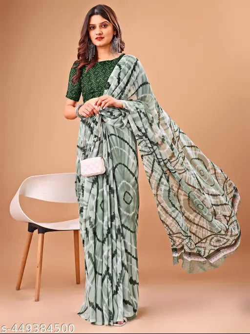 Leelavati Attractive Design Printed daily wear Chiffon saree