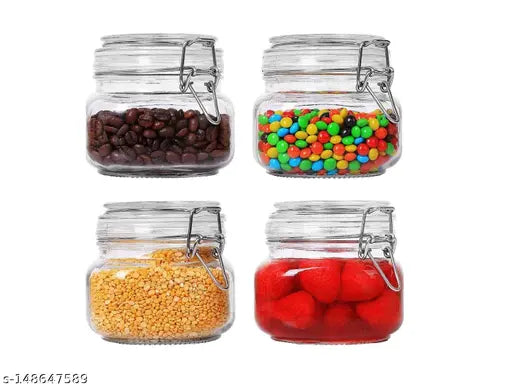 Glass Jars with Airtight Lids Wide Mouth Storage Canister Jars Storage Buckle Lid for Preserving Decorating Canning Jar Dry Food Storage Pasta Spice Beans Flour