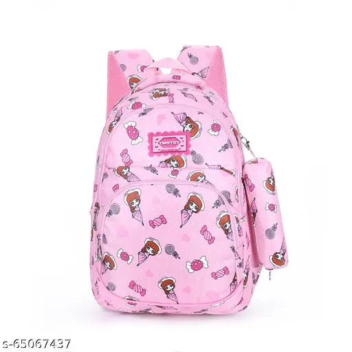 Tinytot 26 Litre,(Light Pink) Stylish & Trendy Water Resistant Hi Storage School Collage Travel Backpack Bag for Girls & Women, 18 Inch