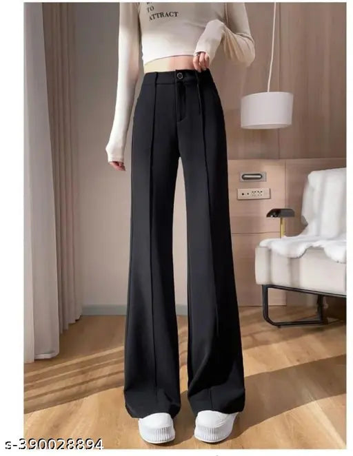 || TIGER STYLE|| SIMPLICITY STRAIGHT FIT BACK ELASTIC LEG PANT FOR WOMEN"S AND GIRL"S Comfy Elegant Women Women Trousers