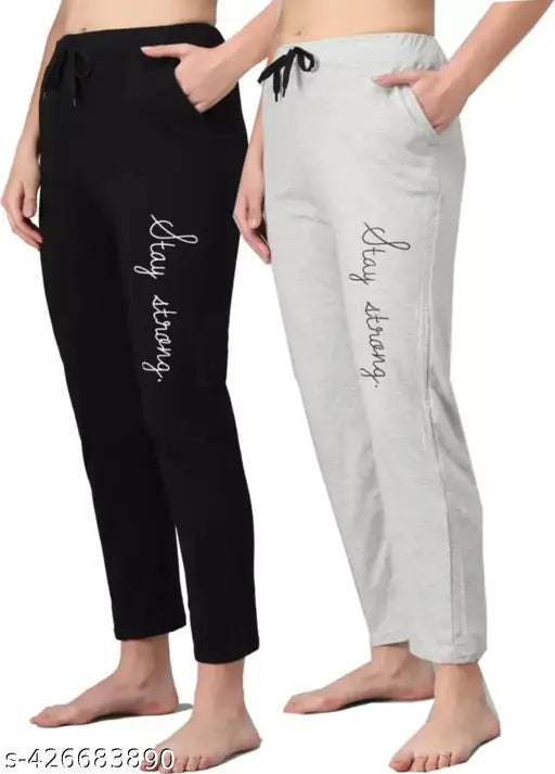 Women's Cotton Solid Straight Pyjama with Pocket Casual Day Night Wear, Lounge Pants Lower Payjama, Yoga, Gym Wear Pyjama Girl's Sleep WearPack of 2 Women Pyjama