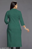 Women's Mandarin Collar Green Solid Kurta_UB 2040_Green