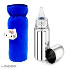 ECOM FASHION HUB Baby Feeding Stainless Steel Bottle, Milk Feeding, Water Feeding 250 ML( bottle with blue cover )