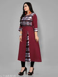 Women's Casual Printed Front Slit Cotton Blend Kurti