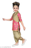 Hariyal Creation Kids Party/Festive Pink Designer Embroidery Patiala Suit For Girls