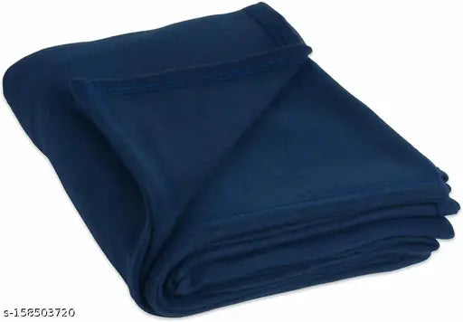 N G Products® All Season Solid/Plain Light Weight Polar Fleece Single Bed Blanket (152 x 228 cm, Blue)