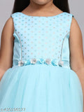 Toy Balloon Kids Sky Blue Full Length Girls Party wear Dress