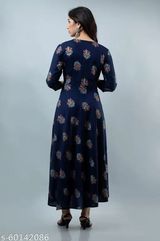 FANCY NAVY BLUE FLARED KURTA