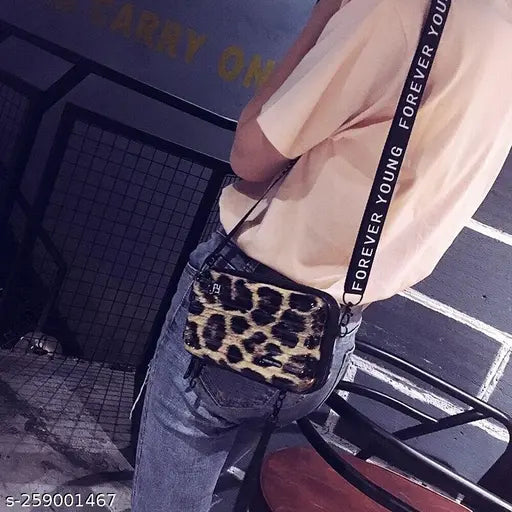 Box Sling Bag Dark Animal Print Designer Tiger Print Forever Young Small Purse Bag Cross Body Bag Box