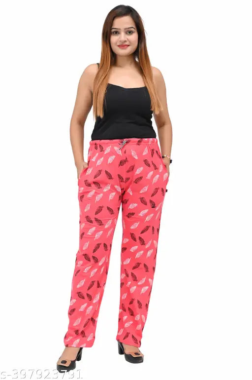 Relaxed Fit Women's Cotton Printed Pyjama/Track Pant Lower Pants | Set of 2 Pices