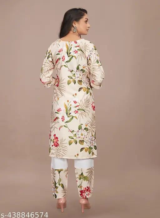 Rakhdi Fashion's New Printed Trendy Looking Top And Bottom , Kurti And Pazzama , Salwar Suit , For Women , Girls And Ladies casual wear