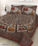 jaipuri cotton double bed bedsheet with 2 pillow cover