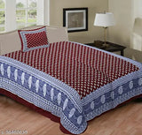 Set of 2 Jaipuri Single Bed Bedsheet Combo Pack with 2 Pillow Cover