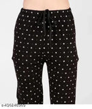 Women's Casual Daily Wear Cotton Black Pyjama