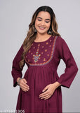 womens rayon Embroidery Maternity kurta, long kurta, festival kurta, rayon kurta, Maternity kurta