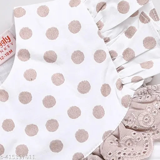 Snuggly Monkey White Polka Dot Frock with Hairband