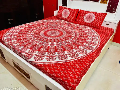 Real Image Double bed bedsheet pure cotton (90x100)