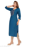 women Tealbluecolor Straight kurti