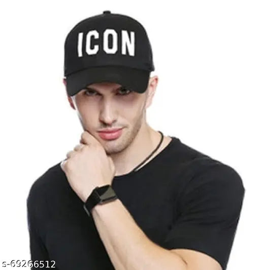 icon white embroidery cap black