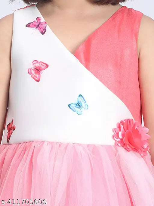 Toy Balloon Kids Pastel Pink Full-Length Girls Party Wear Gown