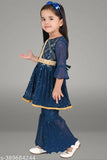 "Adorable Anarkali Bliss: Girls' Purple, Teal, Maroon Coloured Kurti and Palazzo Set for 2-4 Years - Trendy Ethnic Wear for Little Fashionistas!"(Pack of 1)